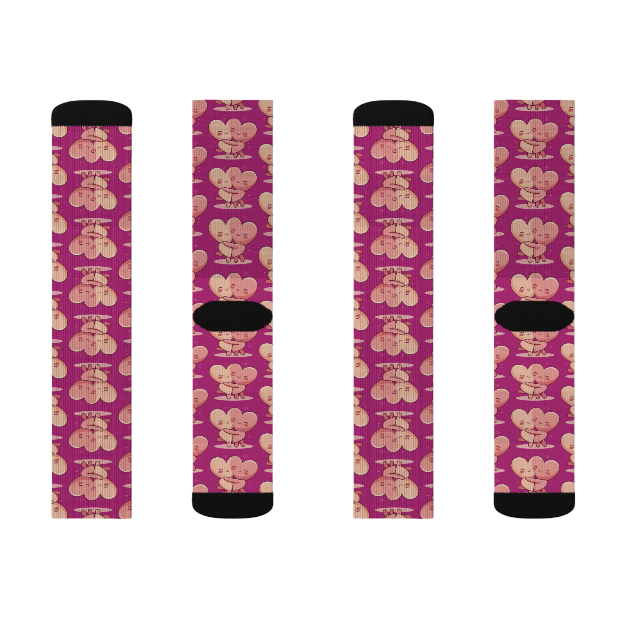 Cute Hugging Hearts Valentine's Socks