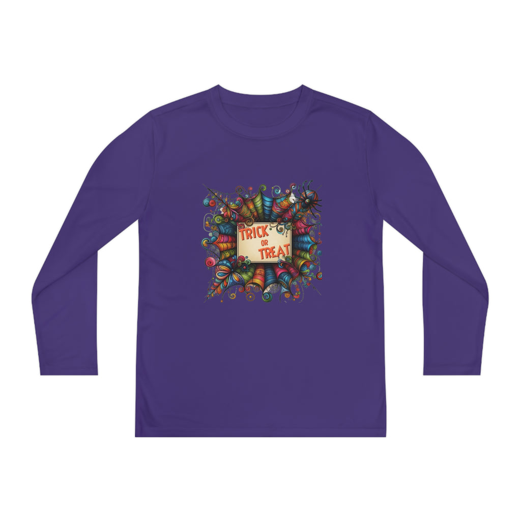 Youth Trick or Treat Spiderweb Long Sleeve Shirt