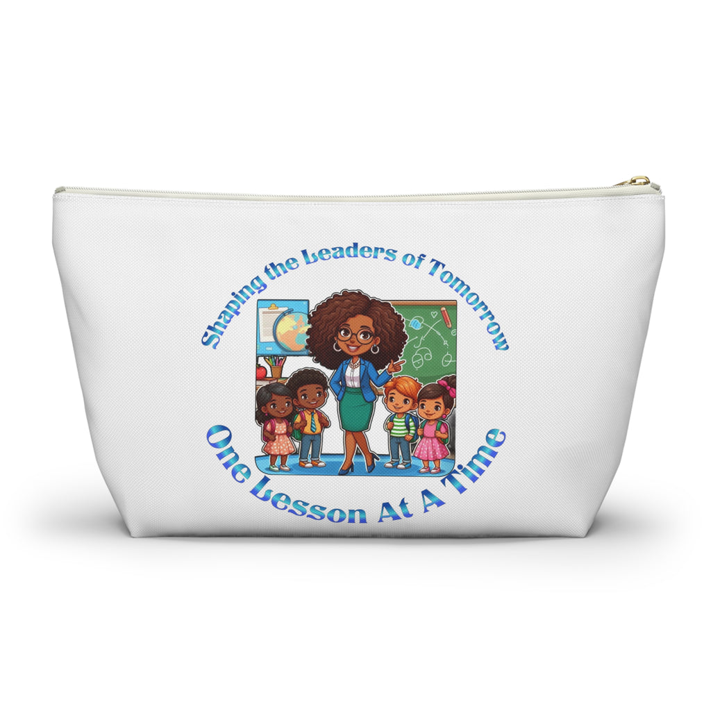 Shaping the Leaders of Tomorrow White Accessory Pouch w T-bottom