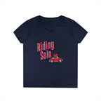Riding Solo Valentine Ladies V-Neck Tee