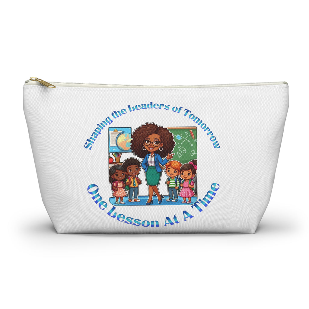 Shaping the Leaders of Tomorrow White Accessory Pouch w T-bottom