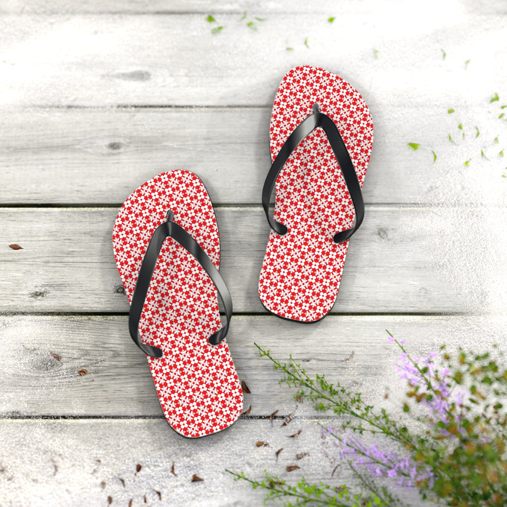 Flip Flops Flowery Red