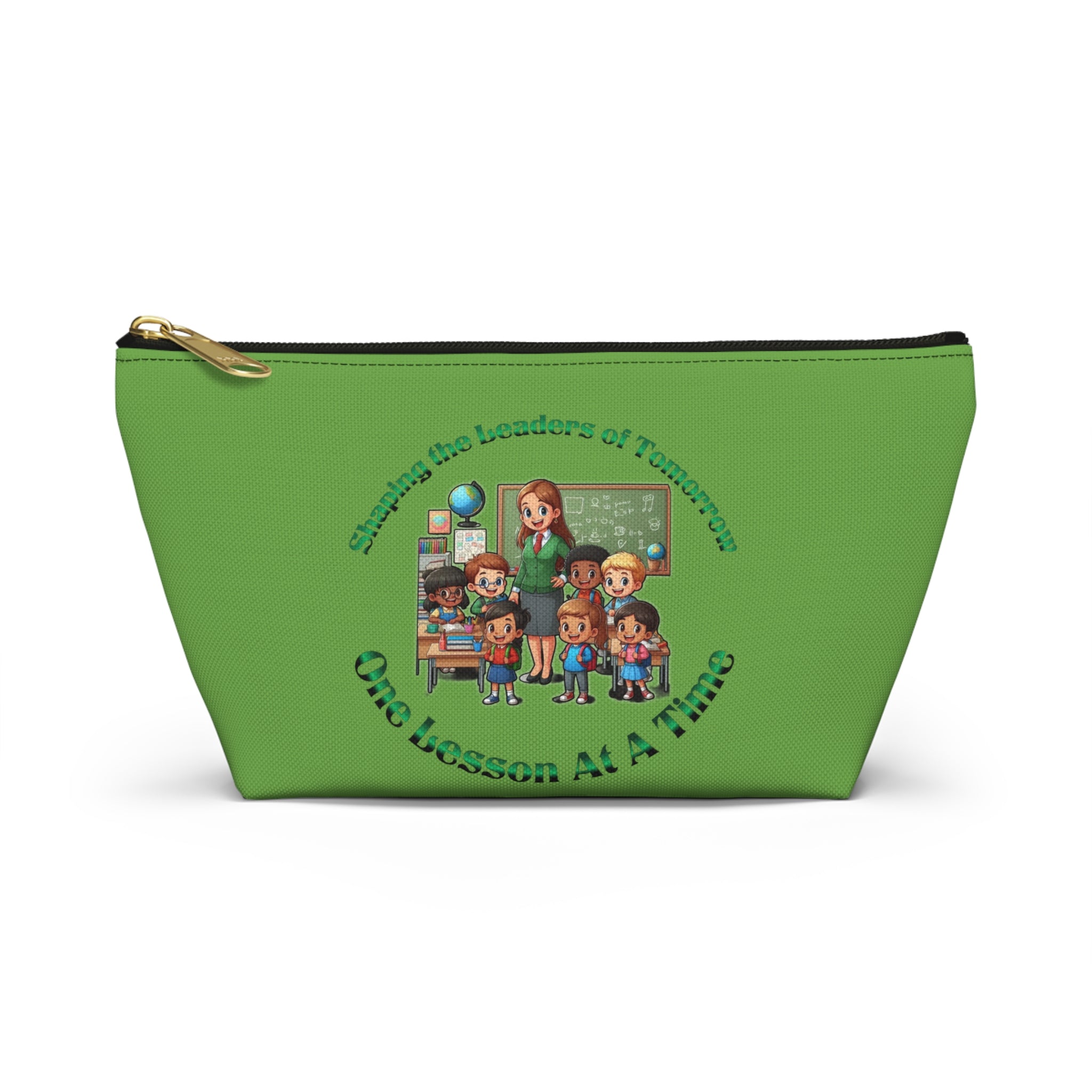 Shaping the Leaders of Tomorrow Green Accessory Pouch w T-bottom
