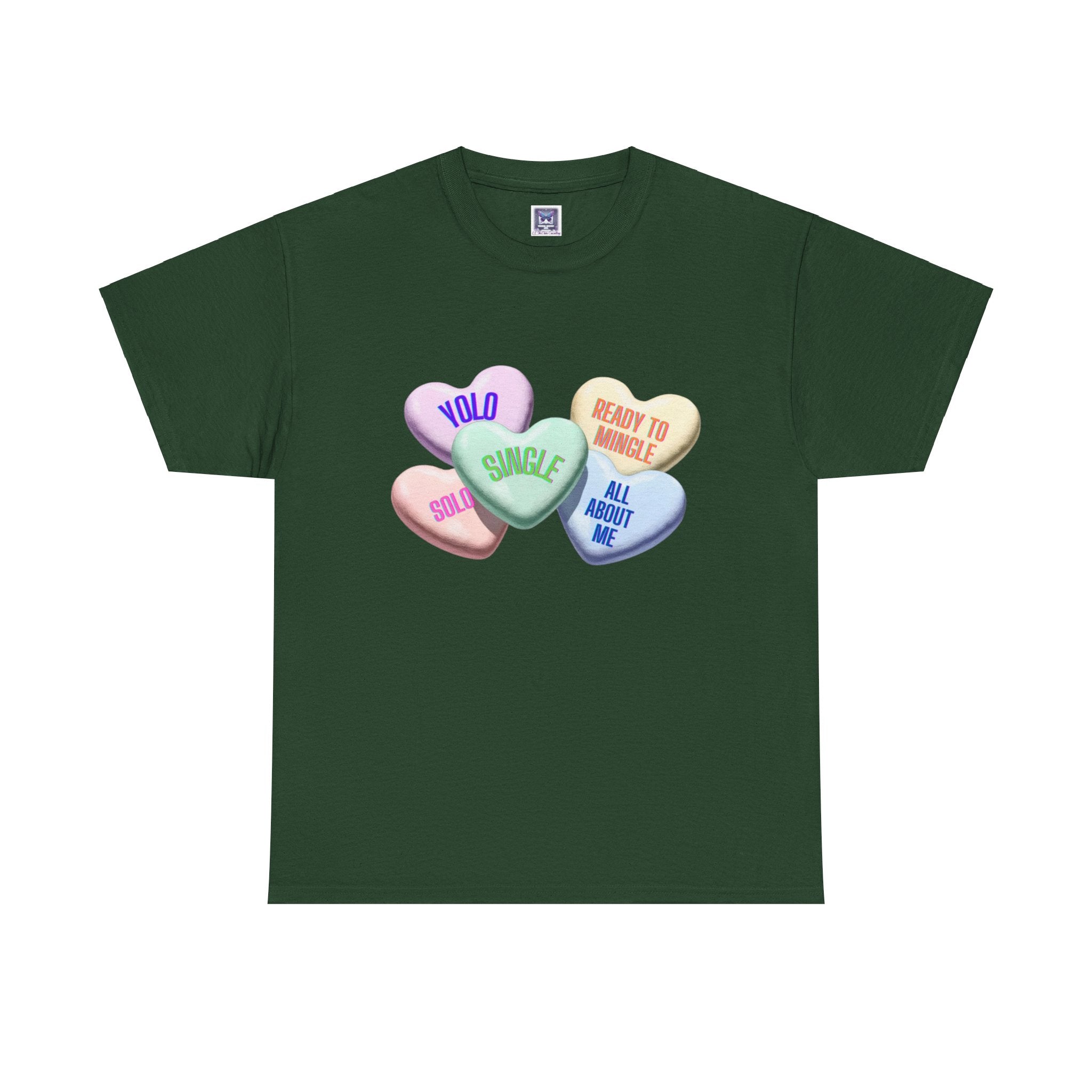 Single Hearts Valentine Unisex Tee