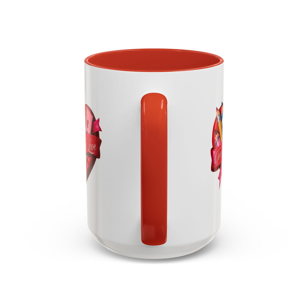 Teaching is Love Valentine’s Accent Coffee Mug (11oz, 15oz)