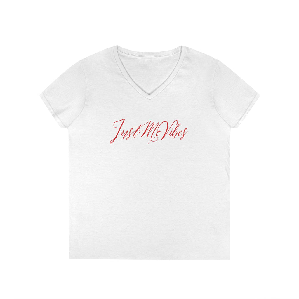 Just Me Vibes Valentine Ladies V-Neck Tee