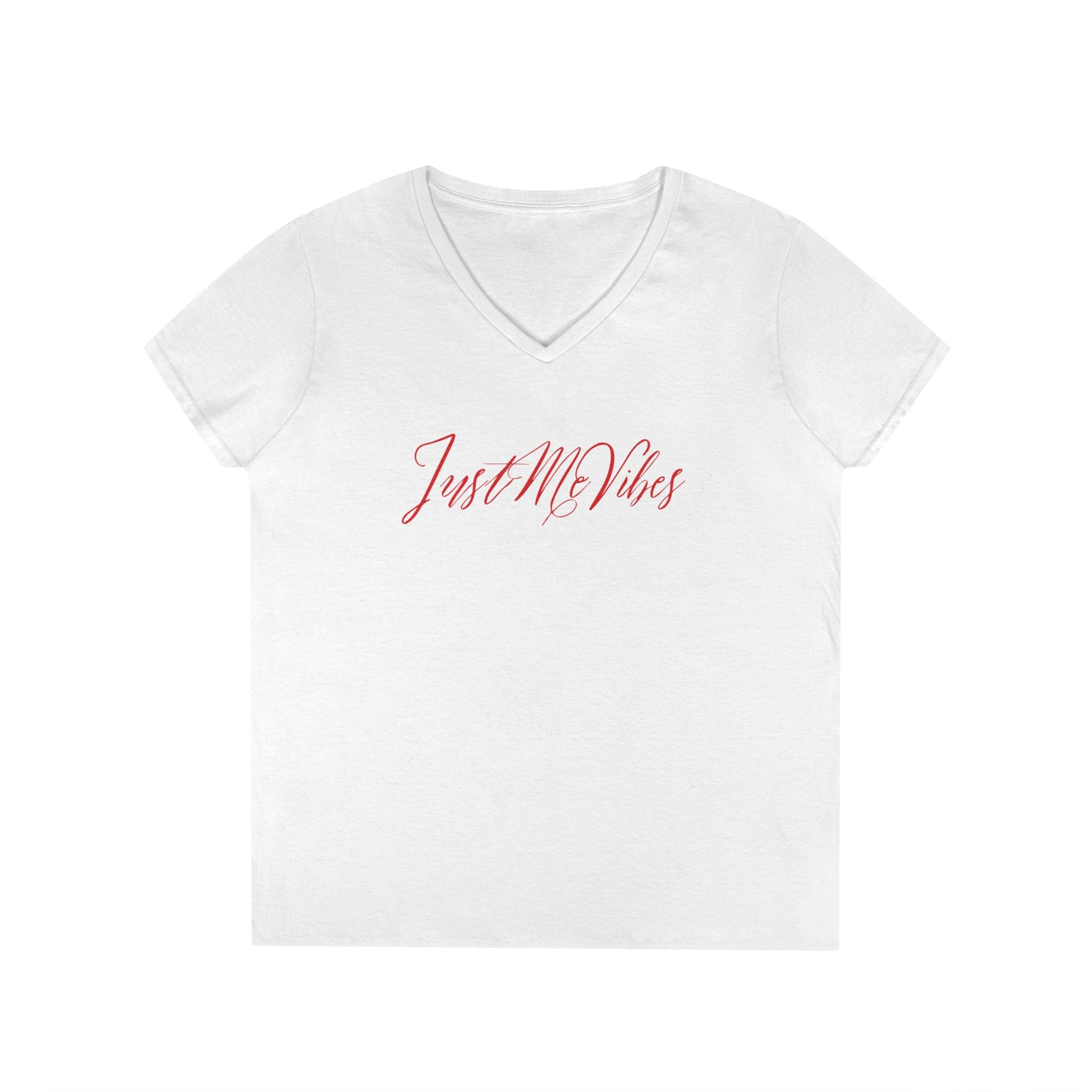 Just Me Vibes Valentine Ladies V-Neck Tee