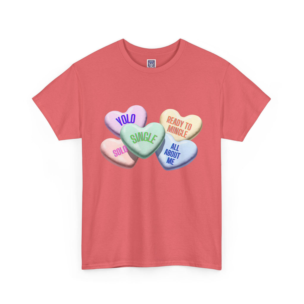 Single Hearts Valentine Unisex Tee
