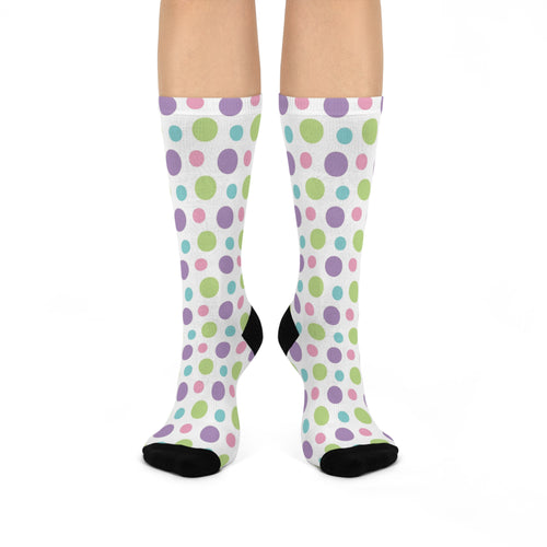 Cozy Cushioned Polka Dots Crew Socks