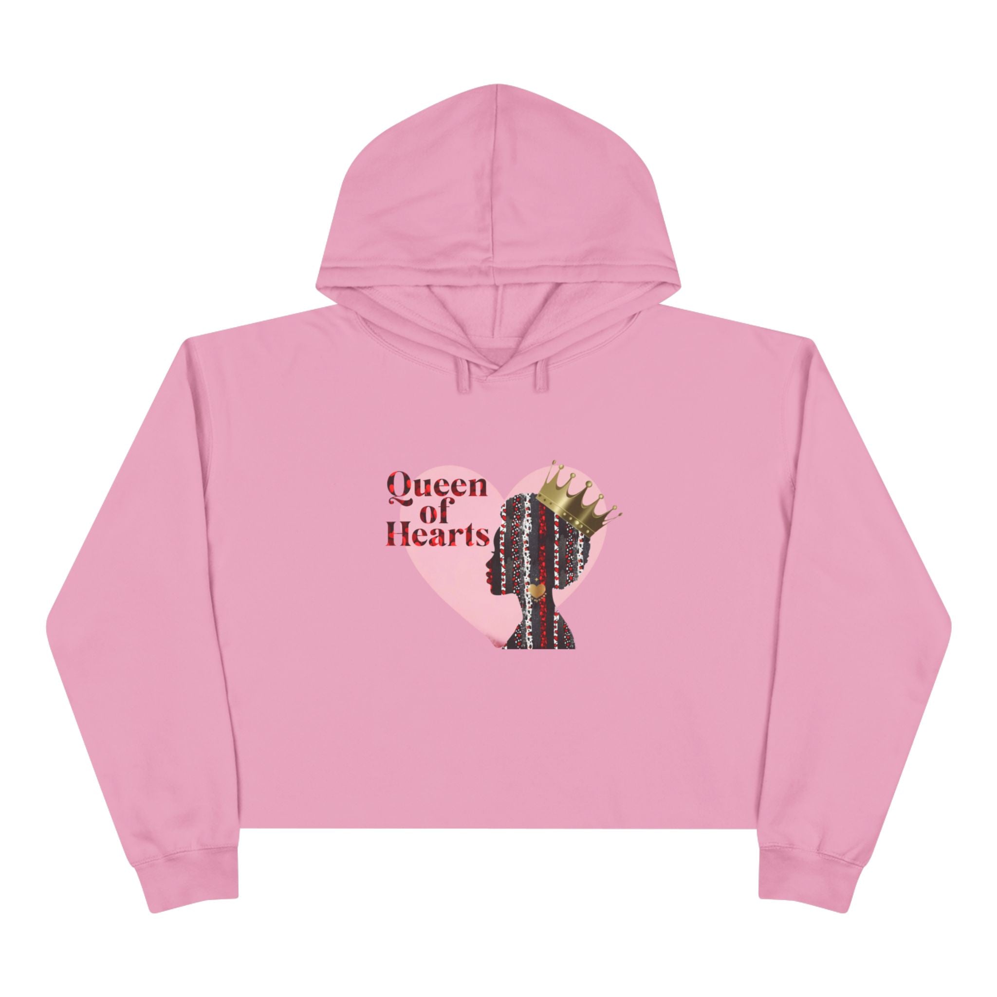 Queen of Hearts Crop Hoodie - Stylish and Empowering Women's Fashion