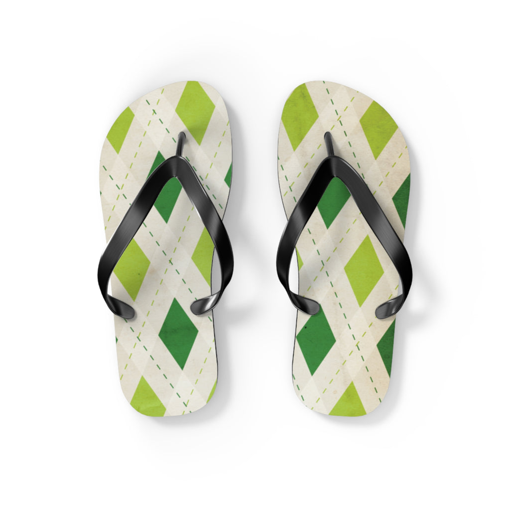 Flip Flops Green Diamonds