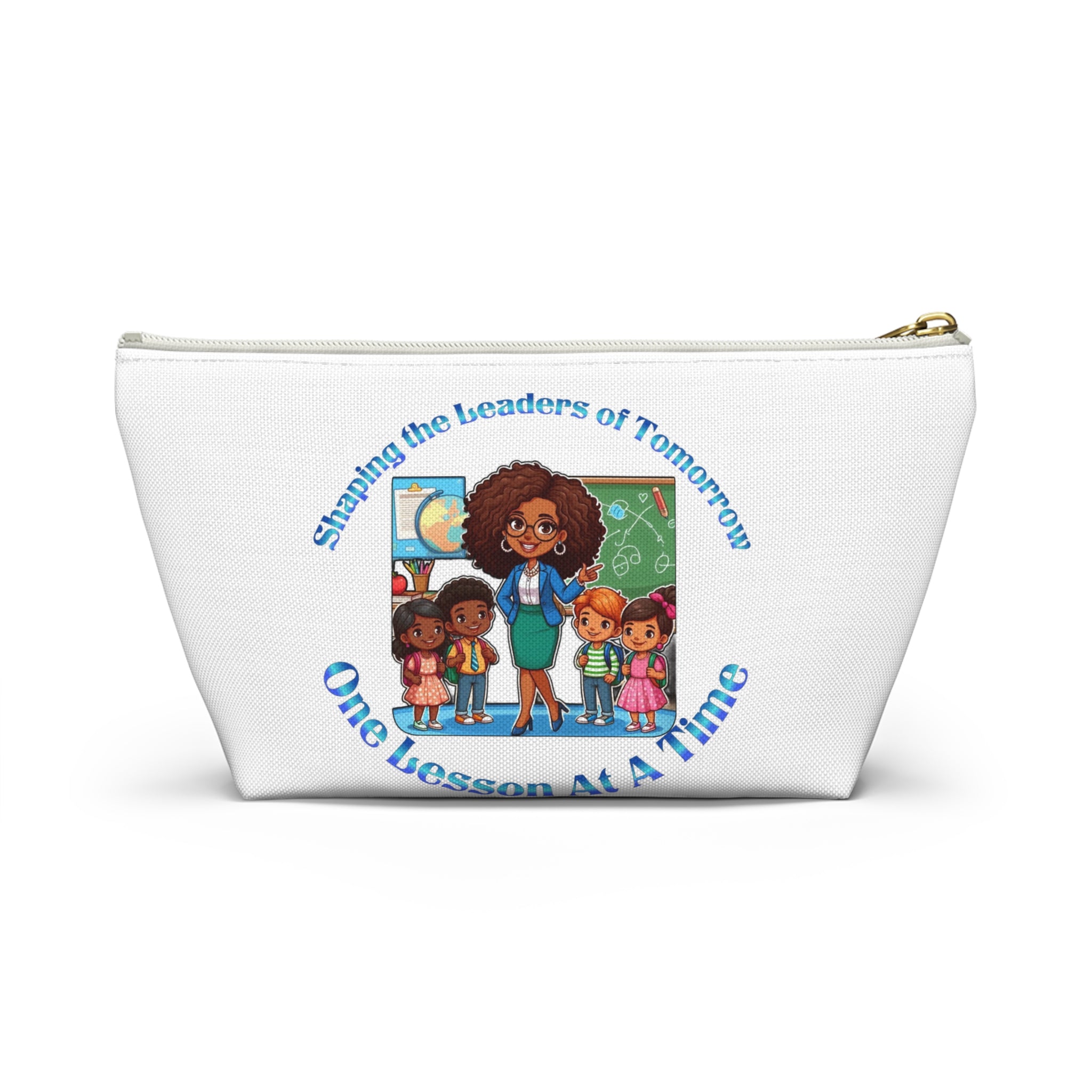 Shaping the Leaders of Tomorrow White Accessory Pouch w T-bottom