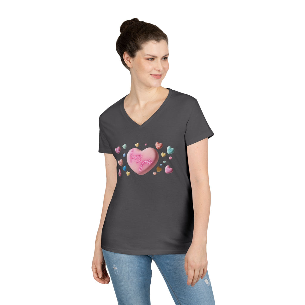 Love Hearts V-Neck T-Shirt