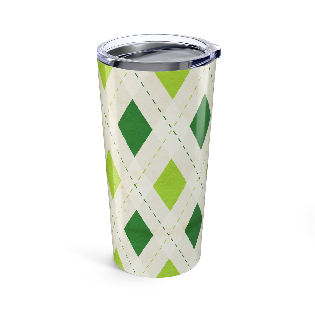 20oz Tumbler Green Diamonds