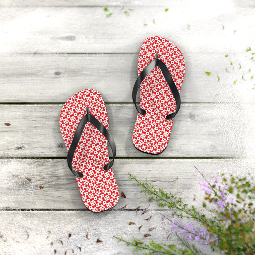 Flip Flops Flowery Red