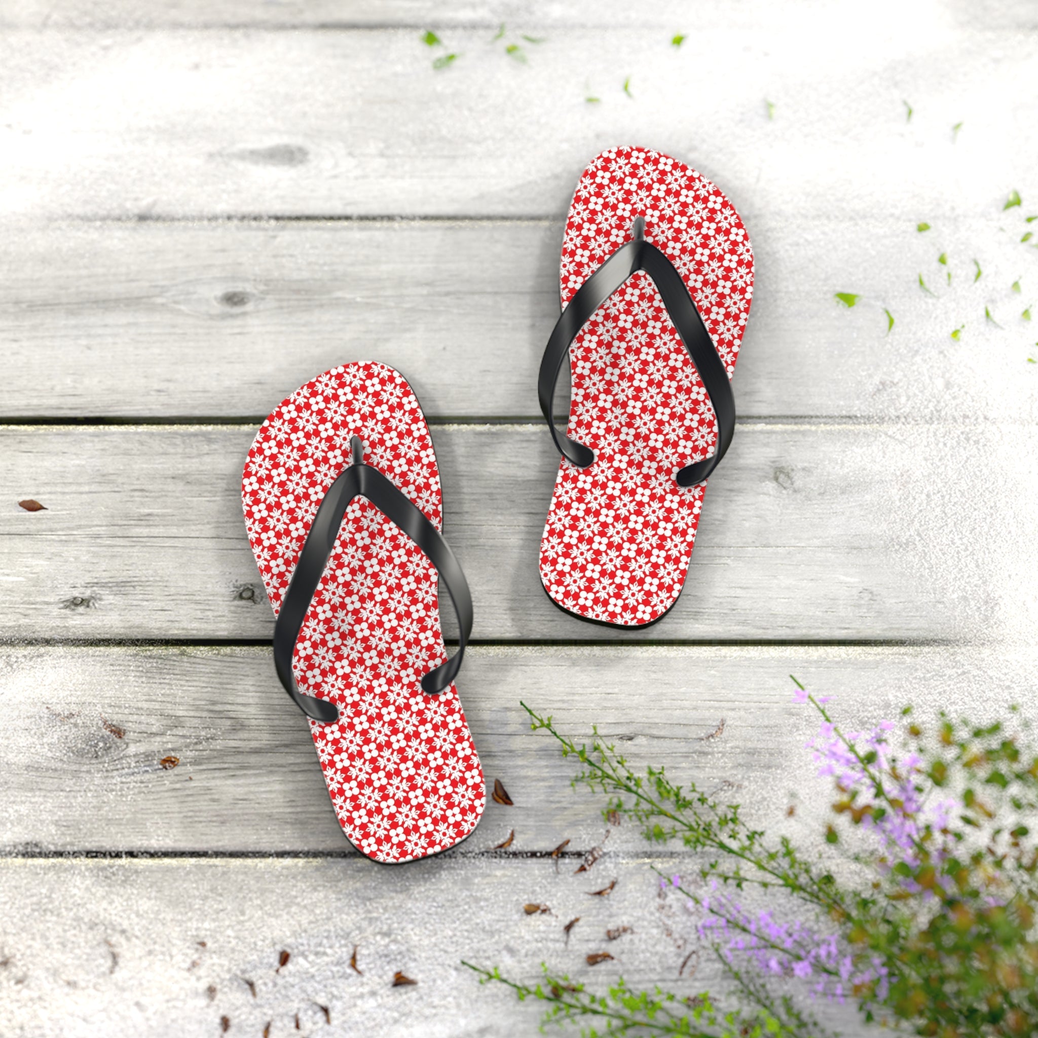 Flip Flops Flowery Red