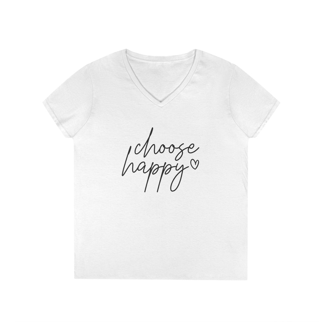 Choose Happy Ladies' V-Neck T-Shirt