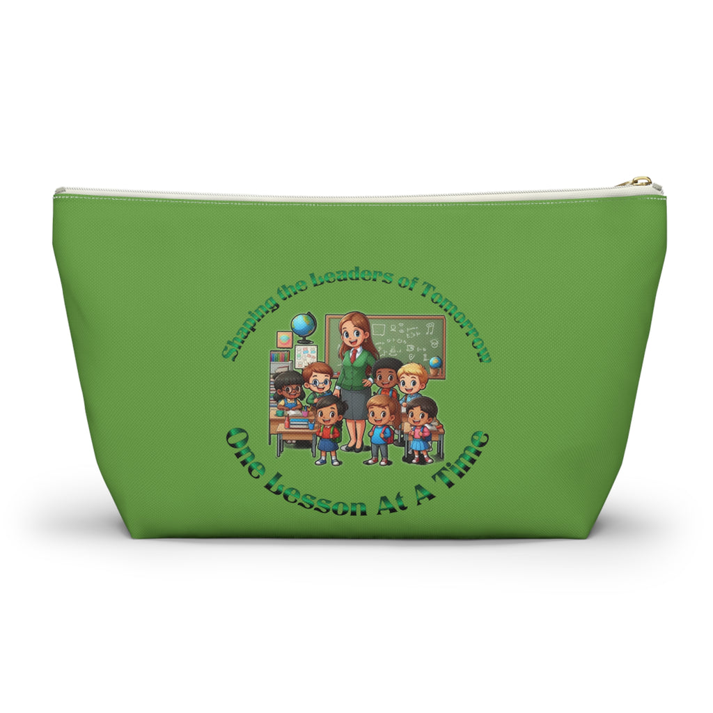 Shaping the Leaders of Tomorrow Green Accessory Pouch w T-bottom