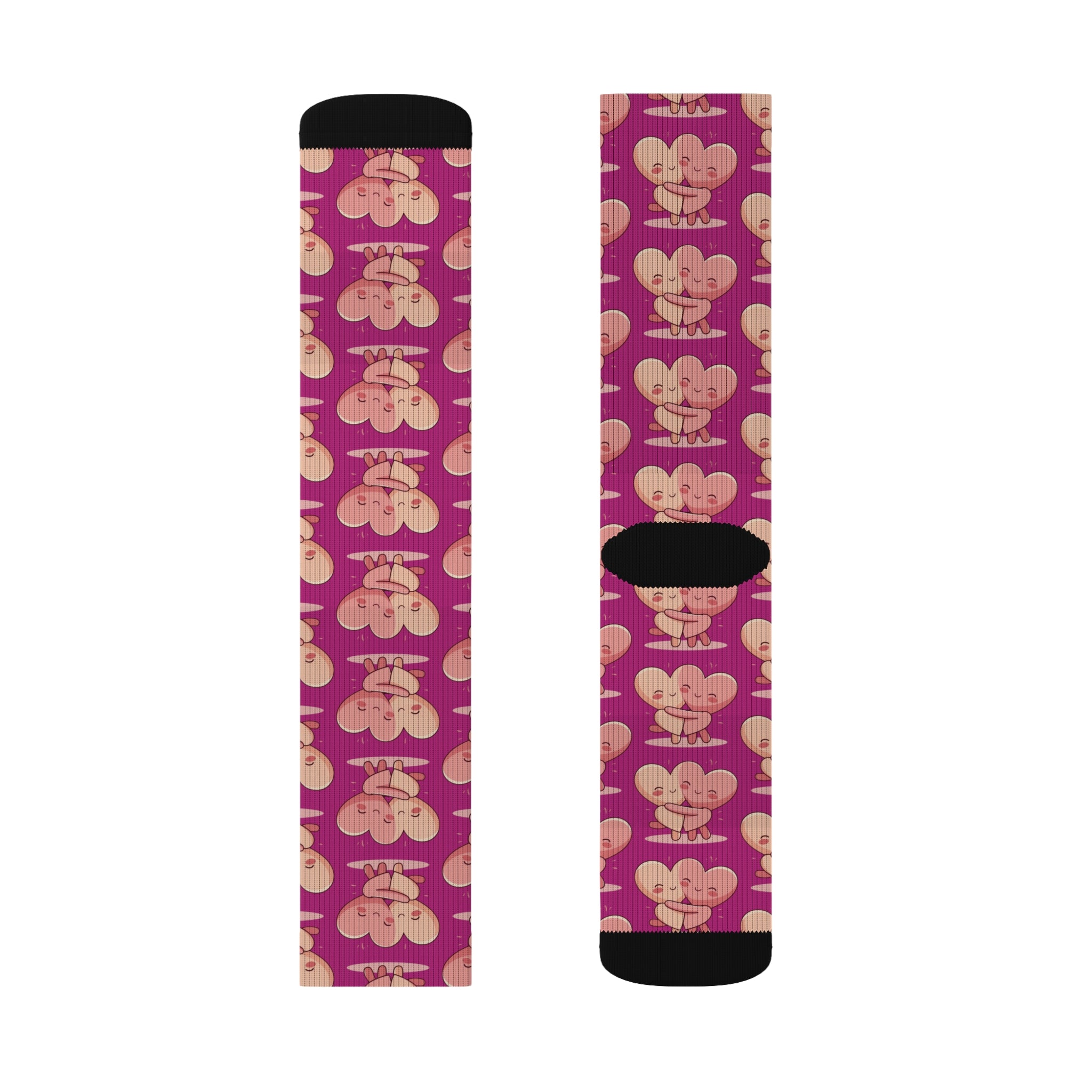 Cute Hugging Hearts Valentine's Socks