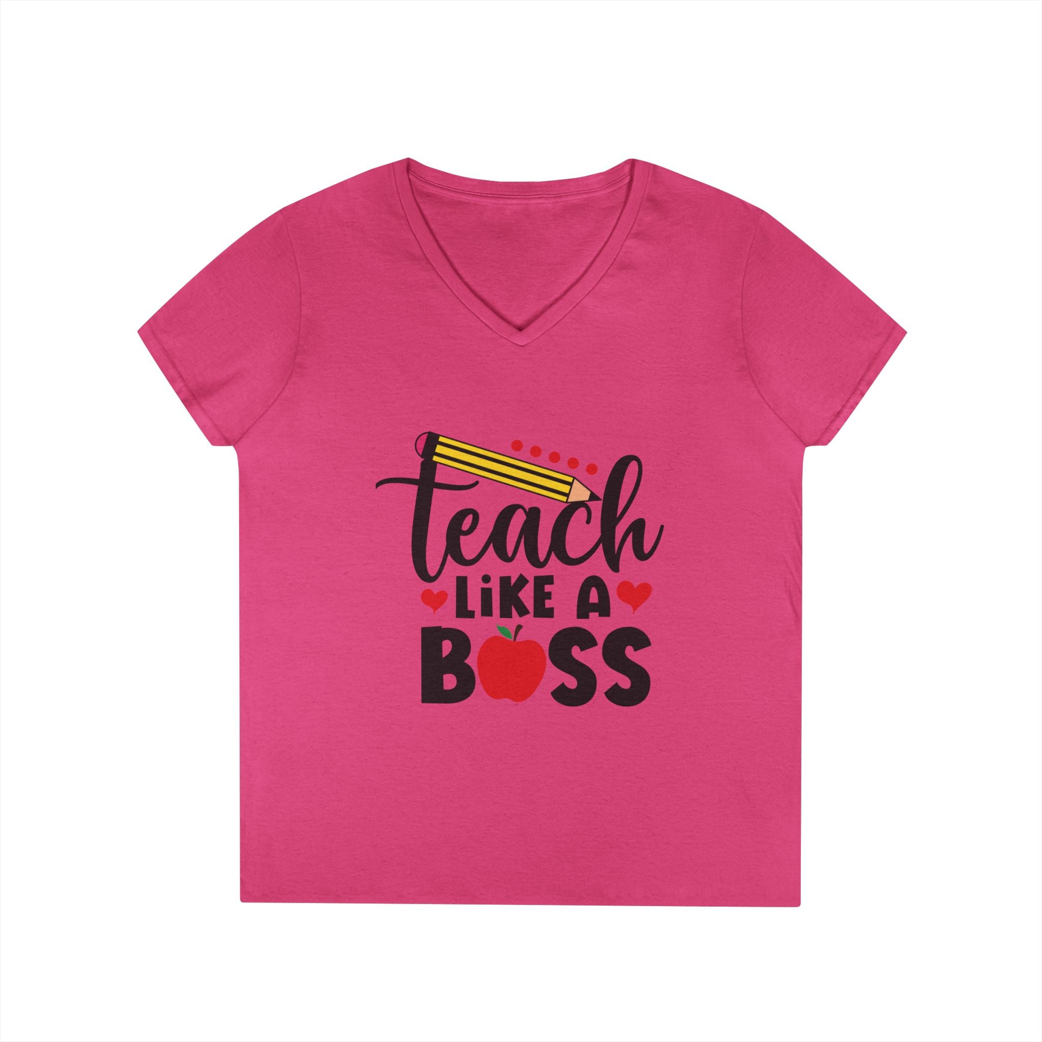 Teach Like A Boss Ladies' V-Neck T-Shirt