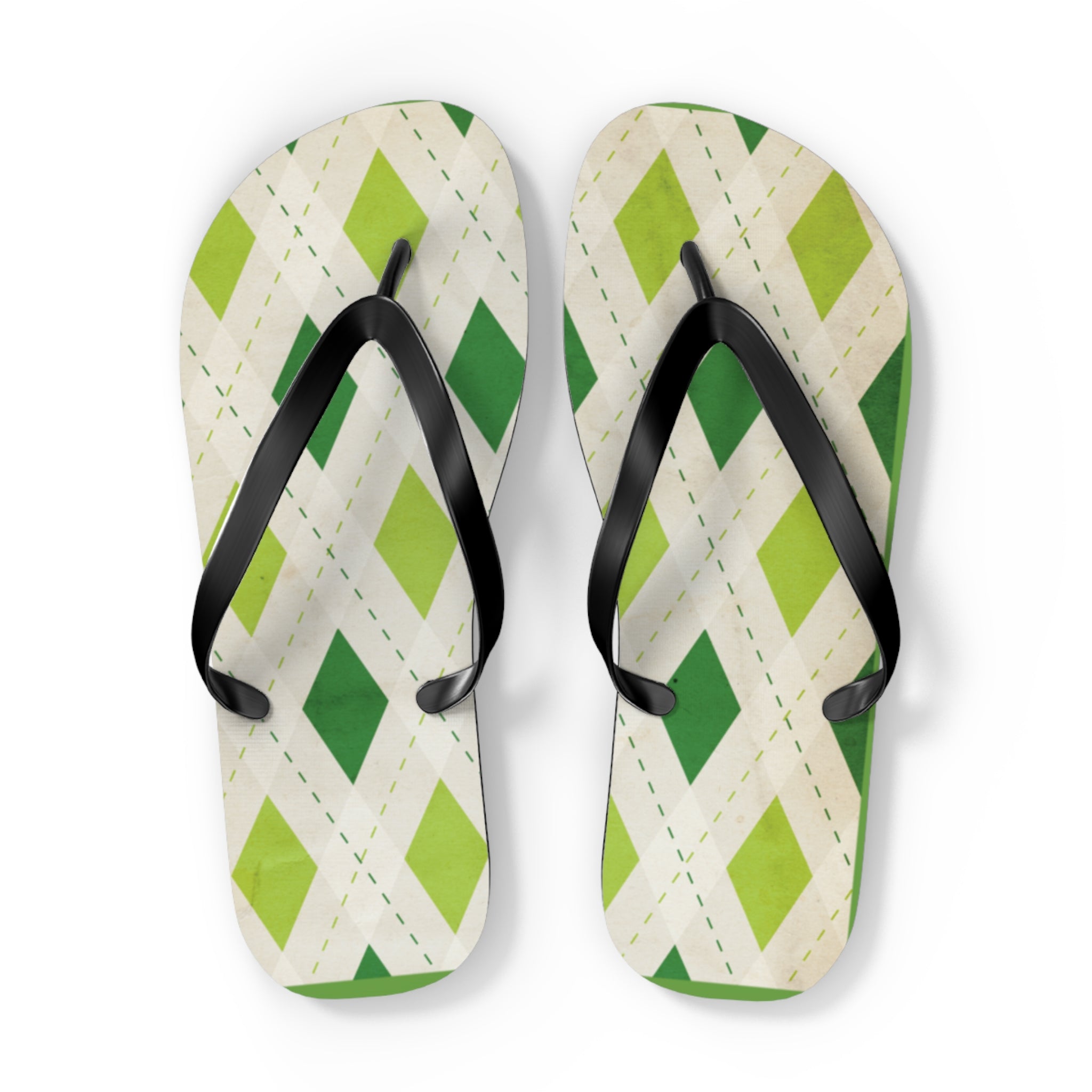 Flip Flops Green Diamonds