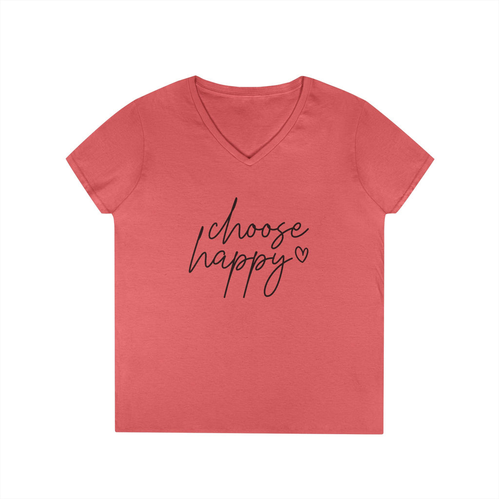 Choose Happy Ladies' V-Neck T-Shirt