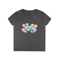 Single Hearts Valentine Ladies V-Neck Tee