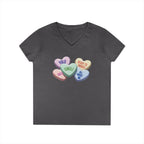 Single Hearts Valentine Ladies V-Neck Tee