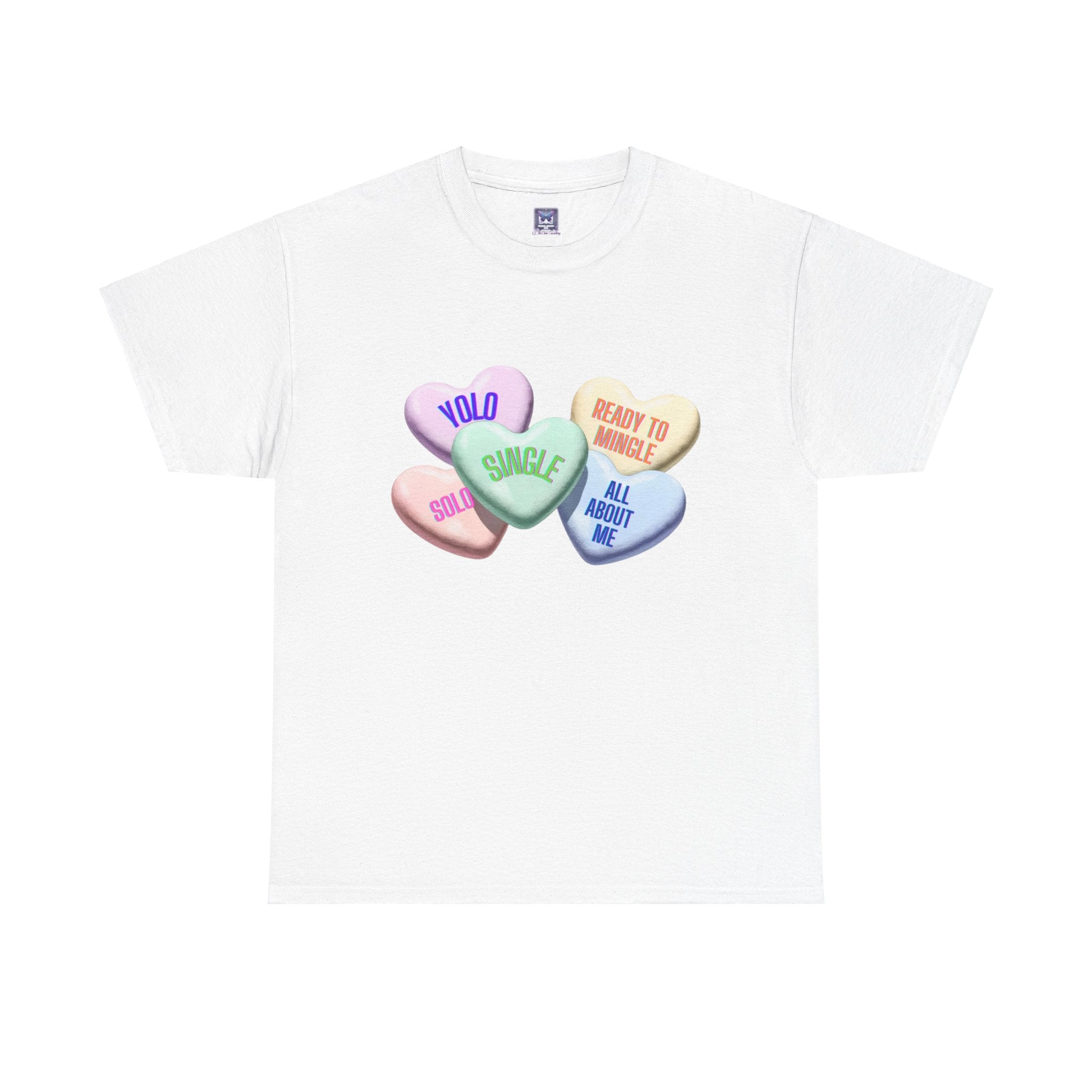 Single Hearts Valentine Unisex Tee
