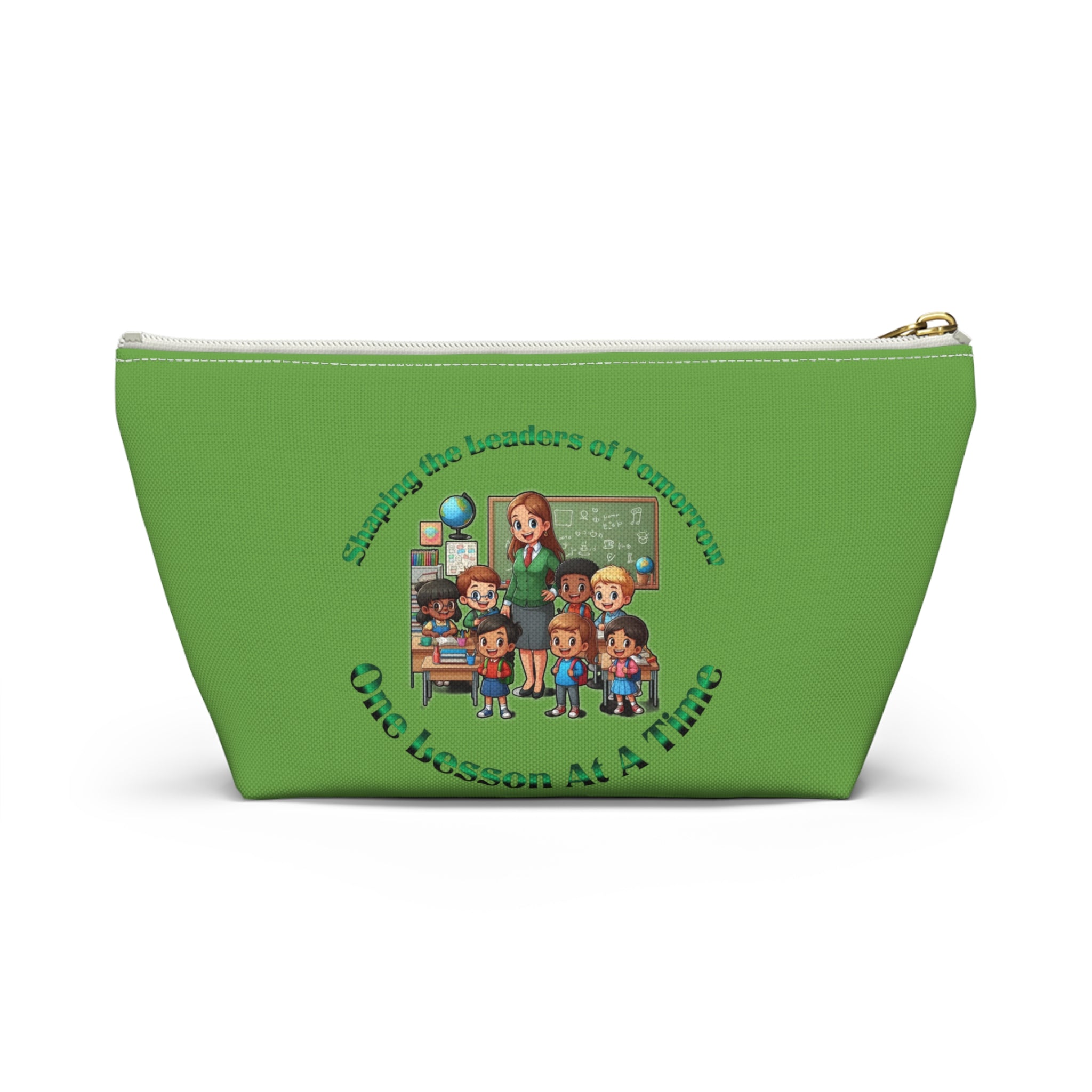 Shaping the Leaders of Tomorrow Green Accessory Pouch w T-bottom