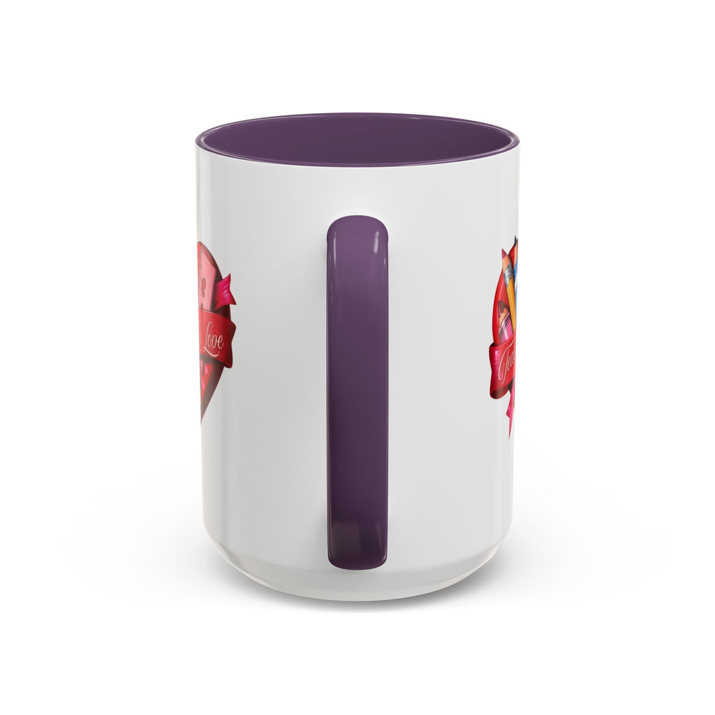 Teaching is Love Valentine’s Accent Coffee Mug (11oz, 15oz)
