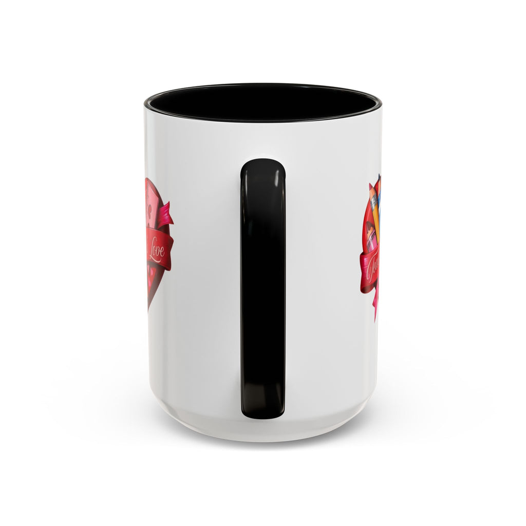 Teaching is Love Valentine’s Accent Coffee Mug (11oz, 15oz)