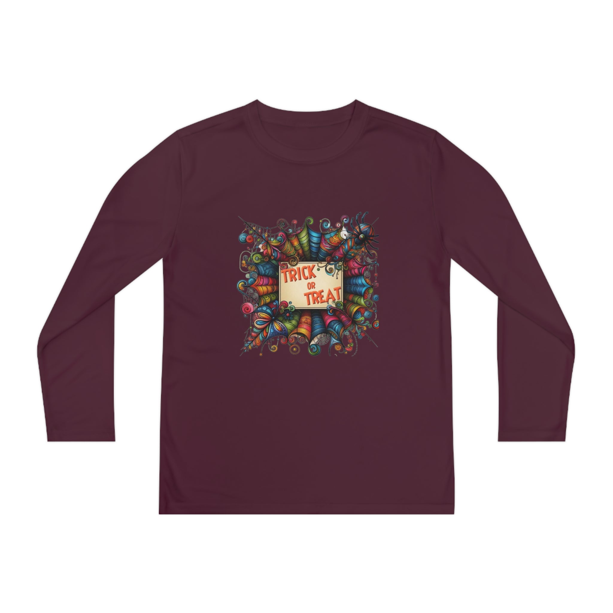 Youth Trick or Treat Spiderweb Long Sleeve Shirt
