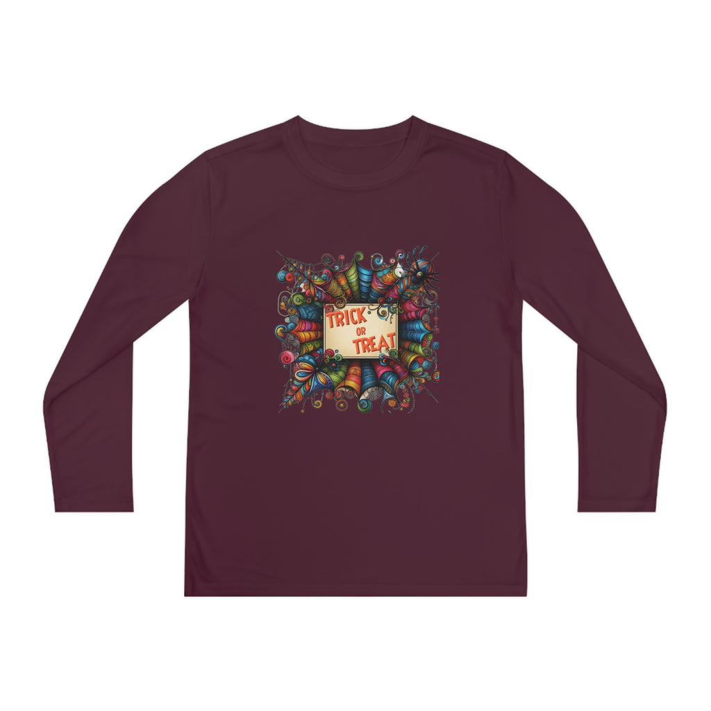 Youth Trick or Treat Spiderweb Long Sleeve Shirt
