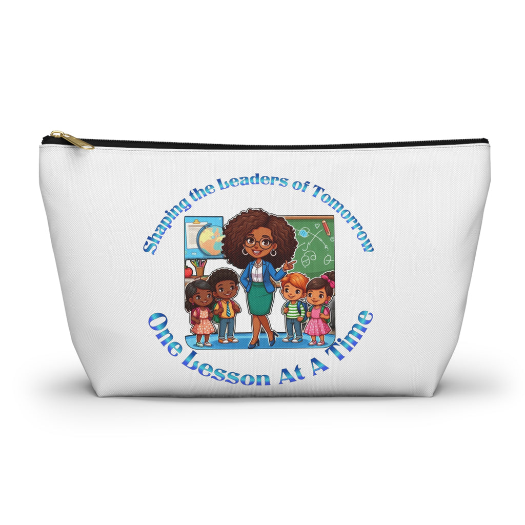 Shaping the Leaders of Tomorrow White Accessory Pouch w T-bottom