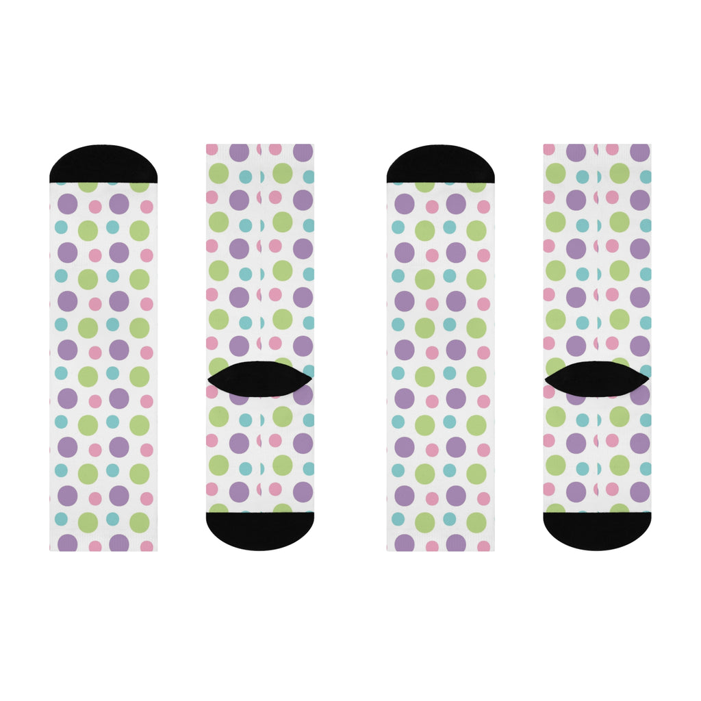Cozy Cushioned Polka Dots Crew Socks
